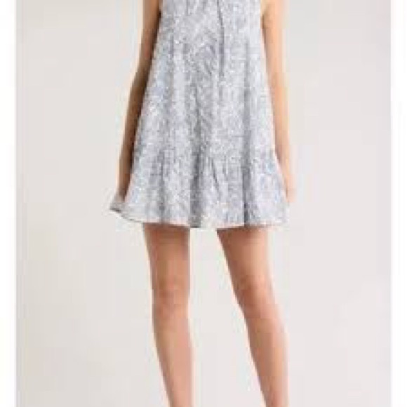 Lush Dresses & Skirts - Lush Blue Toile Sleeveless Dress